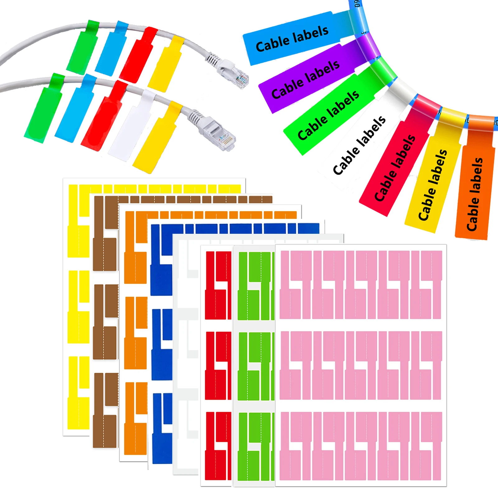 Label Maker - 240 Buah Label Kabel Berperekat Warna-warni